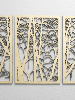 3 teiliger Baum an der Wand